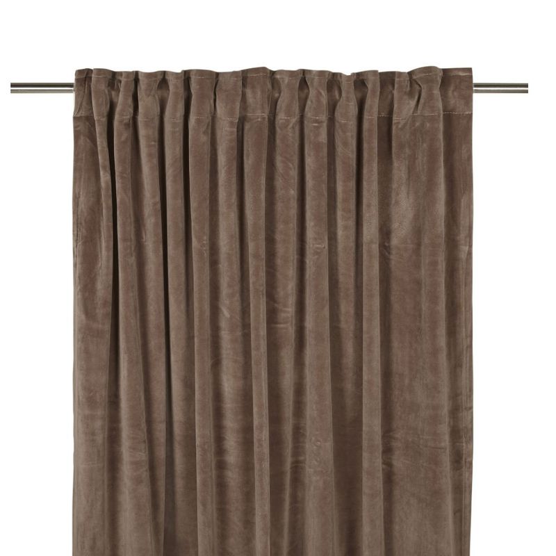 Velvet velourgardiner 2-pk brun