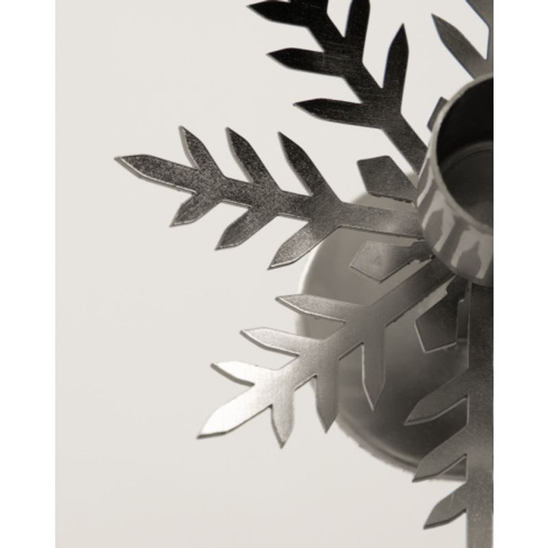 Snowflake lysestake silver finish